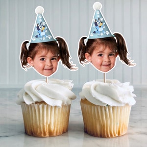 Bluey Custom face Cupcake topper| Bluey Birthday Decorations