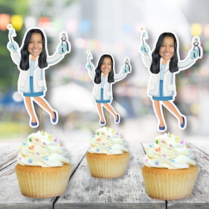 Dental Hygienist custom face cupcake toppers, Dental hygienist graduation, Dentist cupcake toppers, Dental hygienist cupcake toppers