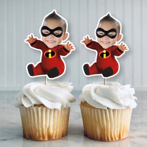 Jack Jack Custom Face Cupcake Toppers, Incredibles decoration