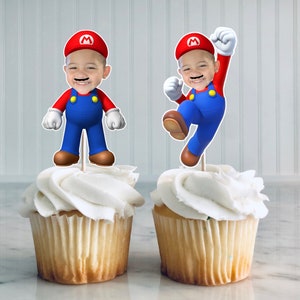 Mario Custom Face Cupcake topper