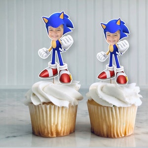 Sonic cupcake toppers, hedgehog toppers