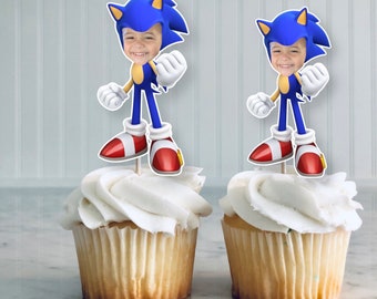 Sonic cupcake toppers, hedgehog toppers