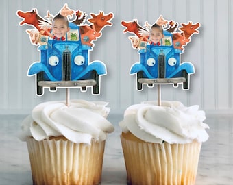 Décoration personnalisée pour cupcakes Little Blue Truck | Camion bleu
