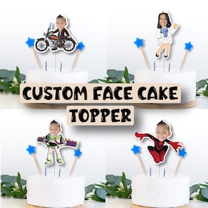 1 Custom Face cake topper for any of my toppers in my shop. 5-6 inch Topper!