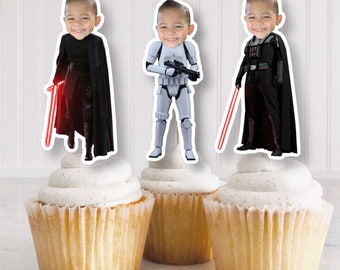 Darth Vader, Kylo Ren, Storm trooper Customer Face Cupcake Toppers/ Star Wars decoration, Star Wars cupcake toppers