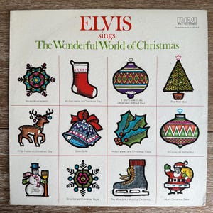 Elvis Presley / Elvis Sings the Wonderful World of Christmas. Classic Holiday Vinyl LP.