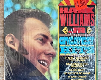 Hank Williams, Jr  Greatest Hits. Vintage 1969 Country Music Vinyl LP. FREE SHIPPING.