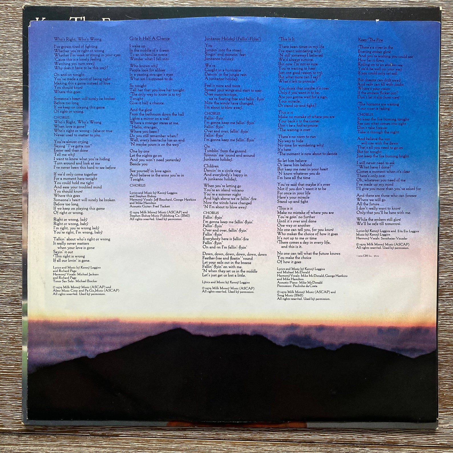 Kenny Loggins Keep the Fire. Yacht Rock Classic LP From 1979. FREE