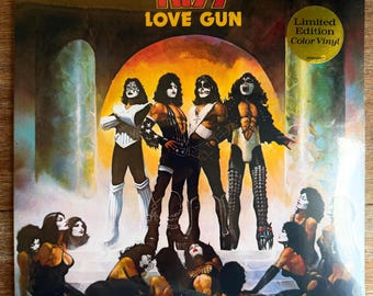 Kiss / Love Gun. Sealed Limited Edition Tangerine & Aqua Spatter Vinyl LP. FREE SHIPPING.