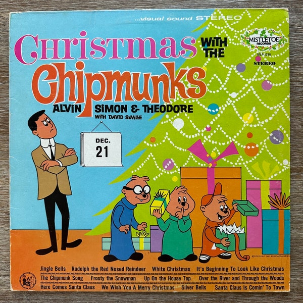 Christmas With the Chipmunks. Vintage Vinyl LP. FREE SHIPPING!
