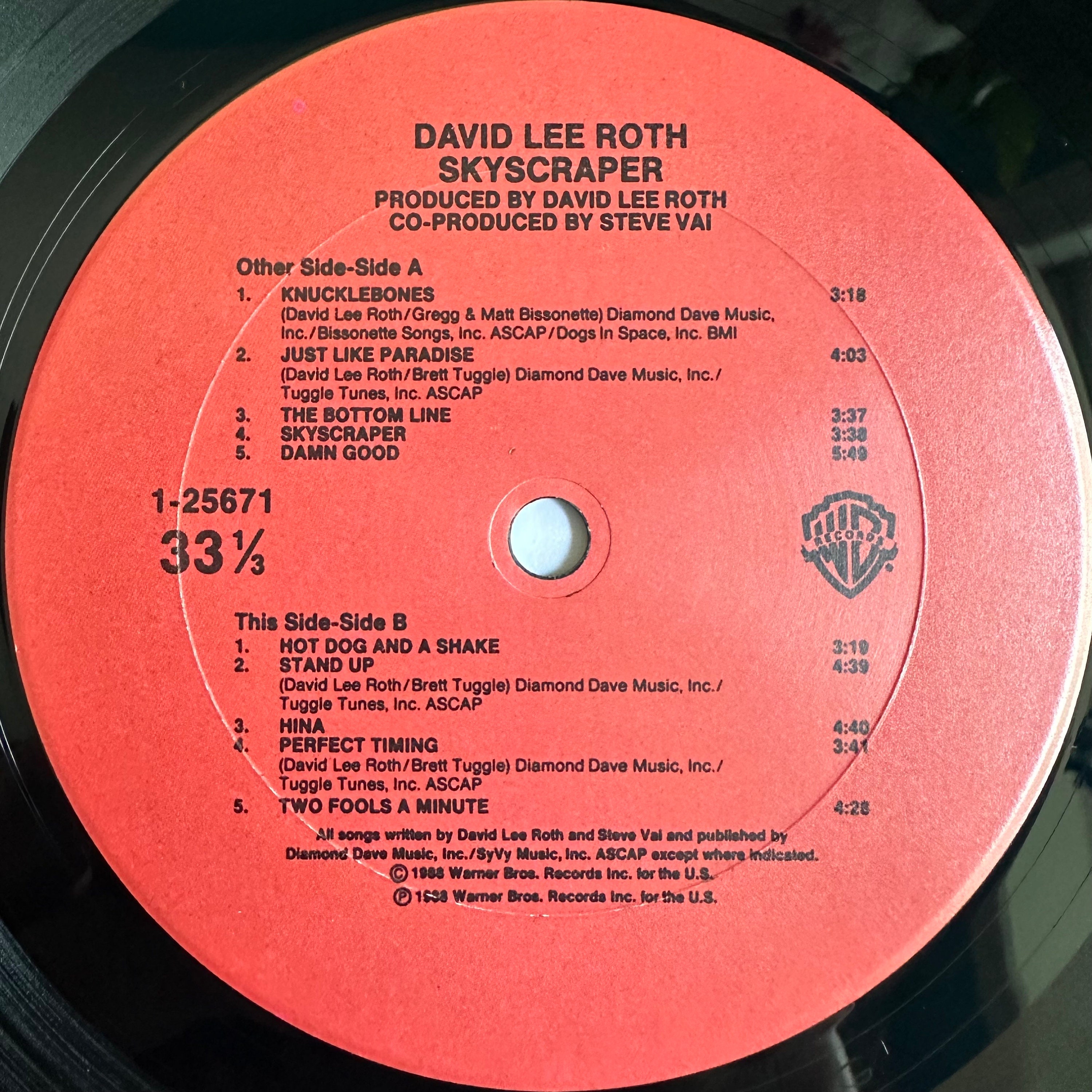 David Lee Roth / Skyscraper. Classic 1988 Vinyl LP. - Etsy