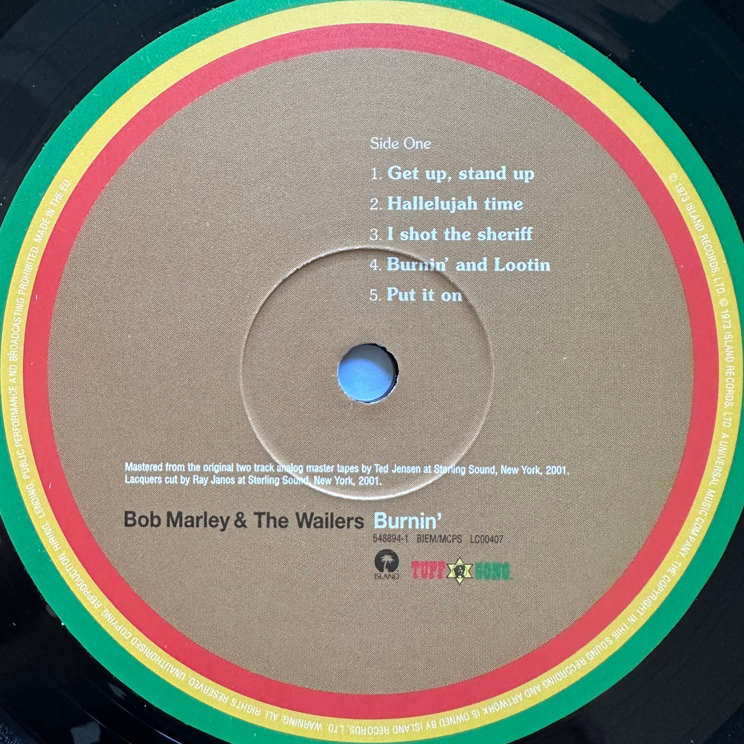 ジャマイカLP Wailers Burnin&amp;#039; 4228462001 Tuff Gong,  Records /00260 Bob Marley, Burnin' (Jamaican Reissue), Limited, Numbered