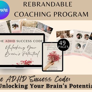 Done For You ADHD Success Code Brandable Coaching Program,Workbook,Ebook,Guide for ADHD Coach, Life Coach, Wellness, ADHD therapist