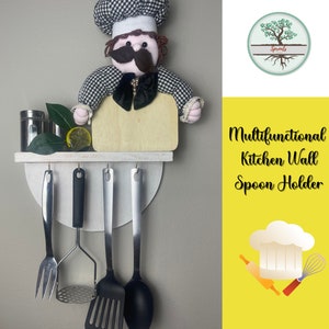 Multifunctional Kitchen Antique Spoon Holder, Spoons Wooden Display, Vintage Key Holder, Wall Mounted Key/Spoon  Holder, Wooden Key Holder