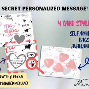 Cartes de Saint-Valentin - Scratch and Reveal - Cartes de Saint-Valentin à message personnalisé - Étiquettes de Saint-Valentin à l'école - Saint-Valentin en classe | Mandy astucieuse