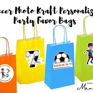 Sacs Kraft pour photos de football | Cadeaux personnalisés | Sacs cadeaux personnalisés | Sacs pour cadeaux de fête d'anniversaire | Cadeau d'anniversaire pour enfants | L'ARTISANALE MANDY