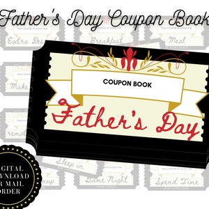 Vatertag Gutschein Buch, Vatertag Gutscheine, Druckbares Buch, druckbares Belohnungsticket, Kinder Geschenk für Papa, Geschenk für Papa, Vatertag Geschenk