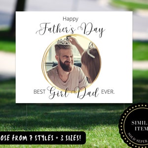 Cartão com foto personalizado do dia dos pais, cartão com fotos do dia dos pais, cartão com fotos feliz do dia dos pais, cartão personalizado para o pai, pai da menina imagem 6