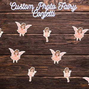 FAIRY Custom Photo Stickers | water resistant, custom funny vinyl sticker, custom confetti, party favor stickers, face confetti