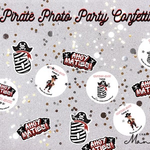Pirate Photo Party Confetti, Die Cut Confetti, Birthday Confetti, Photo Confetti, Personalized Confetti, Table Confetti, Pirate Theme