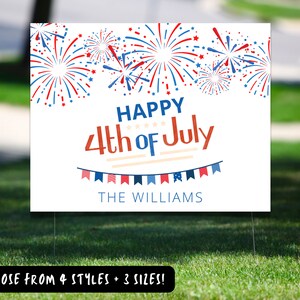 4th of July SIGN, Lawn Sign, Holiday Sign, Independence Day, Patriotic Decoration, Party Decor, 4th of July Decor, Red White and Blue