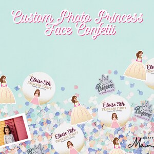 CUSTOM Princess Photo Face Confetti, Die Cut Face Confetti, Face Confetti, Photo Confetti, Personalized Confetti, Birthday Confetti