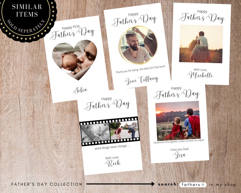 Cartão com foto personalizado do dia dos pais, cartão com fotos do dia dos pais, cartão com fotos feliz do dia dos pais, cartão personalizado para o pai, pai da menina imagem 4