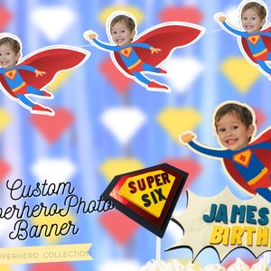 Superhero Photo Banner, Superhero Photo Banner, Superhero Garland, Superhero Cartoon, Custom Superhero, Party Decor | CRAFTY MANDY
