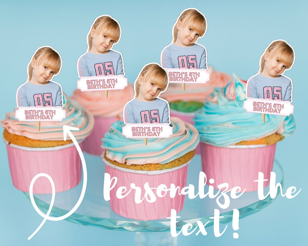Photo Cupcake Topper, Custom Cupcake Topper, Photo Personalized, Custom