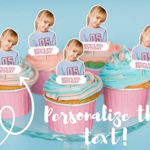Photo Cupcake Topper, Custom Cupcake Topper, Photo Personalized, Custom Topper