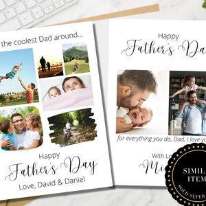 Cartão com foto personalizado do dia dos pais, cartão com fotos do dia dos pais, cartão com fotos feliz do dia dos pais, cartão personalizado para o pai, pai da menina imagem 5