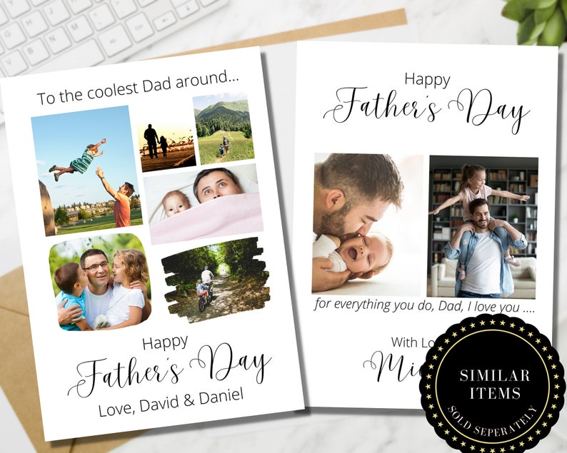 Cartão com foto personalizado do dia dos pais, cartão com fotos do dia dos pais, cartão com fotos feliz do dia dos pais, cartão personalizado para o pai, pai da menina imagem 5