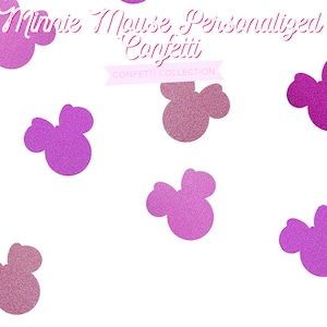Personalized Minnie Mouse Confetti, custom confetti, personalized confetti, glitter confetti, custom text confetti, name confetti