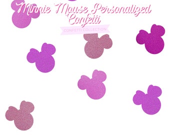 Confetti Minnie Mouse personalizzati, coriandoli personalizzati, coriandoli personalizzati, coriandoli glitterati, coriandoli di testo personalizzati, coriandoli di nome