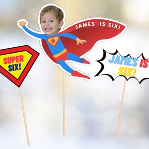 SUPERHERO Birthday Personalized Table Centerpiece, superhero decor, superhero party decor, superhero party - superhero decor