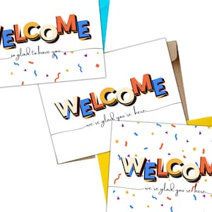 Carte de bienvenue - Carte de bienvenue - Salutation de bienvenue - Carte imprimable - Message personnalisé - | de texte personnalisé MANDY RUSÉE