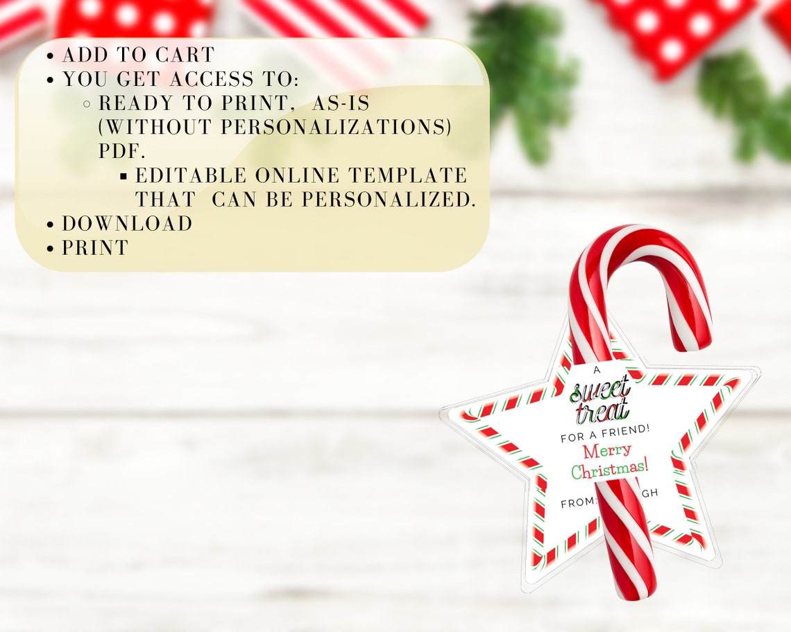 Printable Christmas Candy Cane Holder for Kids Candy Cane - Etsy