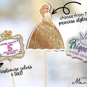 Custom PRINCESS Birthday Personalized Table Centerpiece, Princess Birthday, Princess Decor, party decor,  princess party | Crafty Mandy
