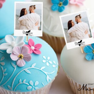 Photo Cupcake Topper, Polaroid Cupcake Topper, Event Cupcake Topper, Custom Cupcake Topper, Photo Personalized, Custom Topper | Crafty Mandy