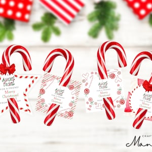 Druckbare Weihnachts Zuckerstange Halter für Kinder, Zuckerstange Geschenk Tag Halter, druckbare Weihnachts Tag Karten | Sofort Download | HANDWERKLICHE MANDY