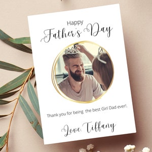 Cartão com foto personalizado do dia dos pais, cartão com fotos do dia dos pais, cartão com fotos feliz do dia dos pais, cartão personalizado para o pai, pai da menina imagem 1