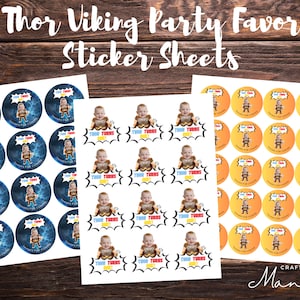 THOR Party Stickers, Thor Party Favor Sticker Labels - Viking - Thor Birthday Sticker - Kids Party Sticker, Custom Favors | CRAFTY MANDY