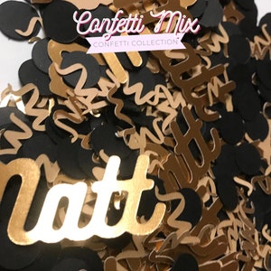 CUSTOM Confetti Mix, Bachelor Party Confetti, custom confetti, party confetti, table confetti, black and gold, mixed confetti,  confetti mix