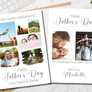 Gepersonaliseerde Vaderdag Fotokaart, Vaderdag Kaart, Gelukkige Vaderdag Fotokaart, Aangepaste Kaart Voor Papa, FOTOCOLLAGE