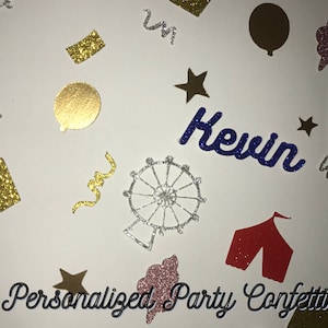 Personalized Carnival Confetti, custom confetti, personalized confetti, glitter, confetti, custom text confetti, carnival themed party