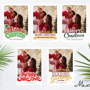 EDITABLE Christmas Holiday Photo Greeting Cards. Merry Christmas Holiday Cards. - Printable Greeting Card. | CRAFTY MANDY