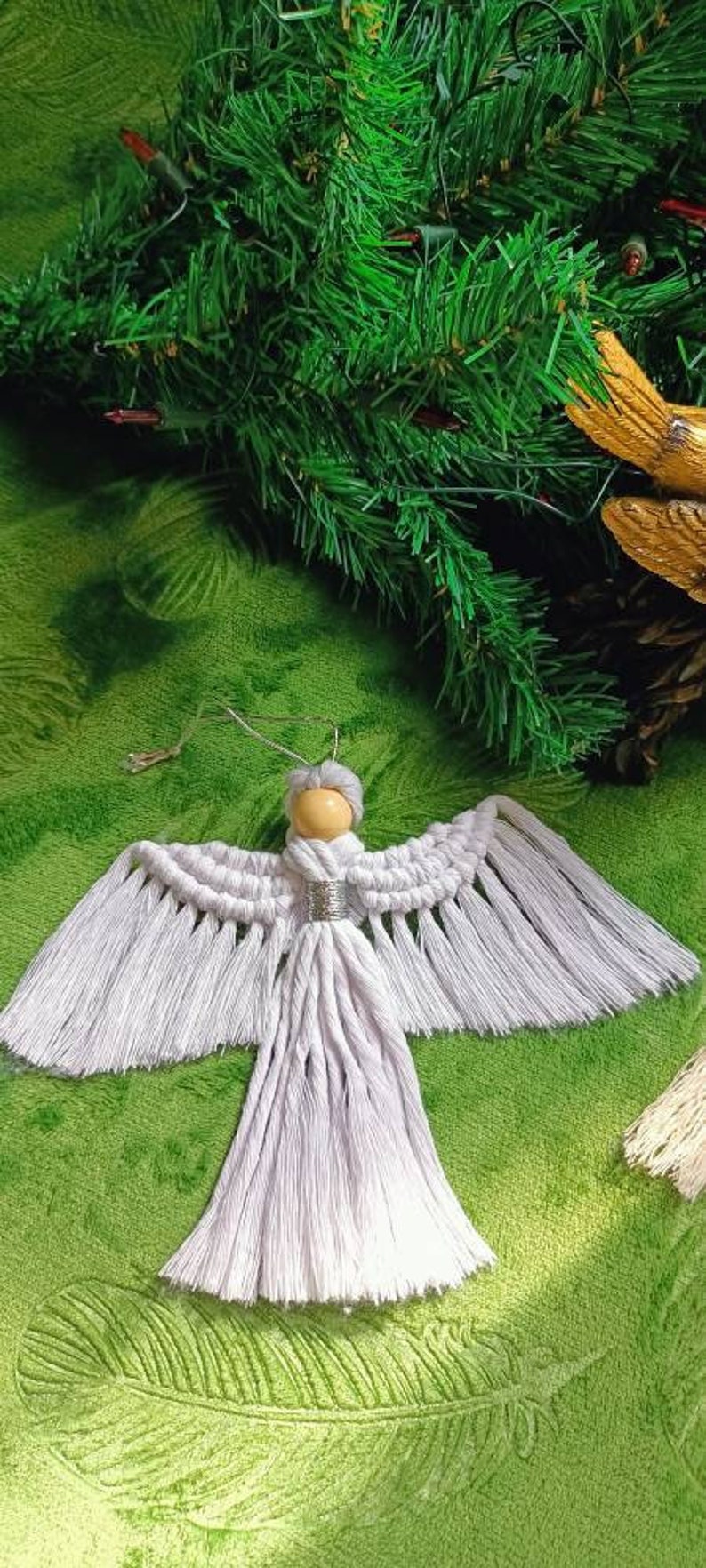 Christmas Angel Ornament Gift, Xmas Tree Decoration, Macrame Angel