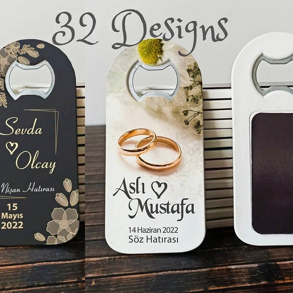 Personalized Bottle Opener Magnet in bulk, Party Favors for Guests, Wedding Favors Custom Magnet Bottle Opener, Thank You Gift for Guests