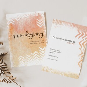 Funny Friendsgiving Invitation Template-Sit at the Grown-Up Table-Editable and Printable 5x7 Card-Double Sided