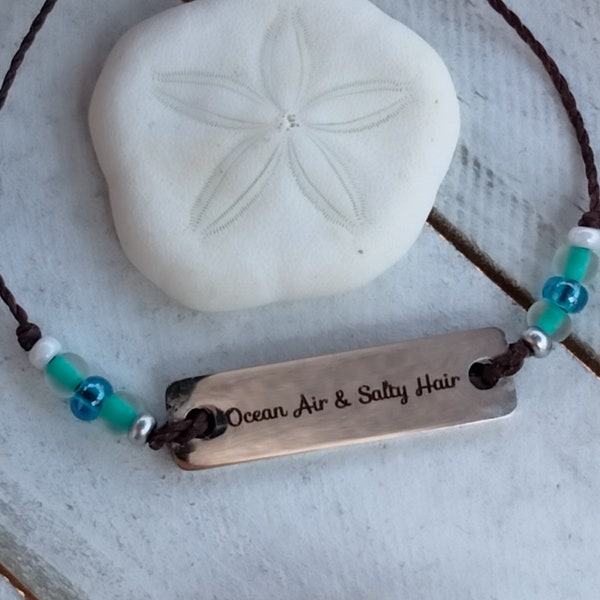 Ocean Air and Salty Hair adjustable bracelet